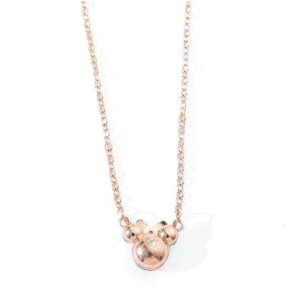 Minnie Park Icon Bow Necklace S925 Silver Rose Gold Plated Cubic Zirconia 19.68" - Picture 3 of 12